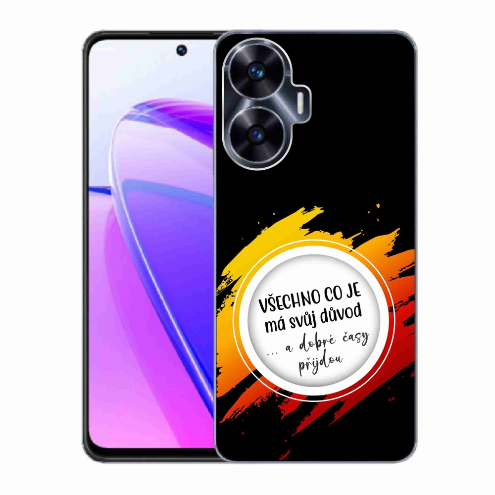 Gél borító mmCase a Realme C55 készülékhez - idézet 3 fekete háttér