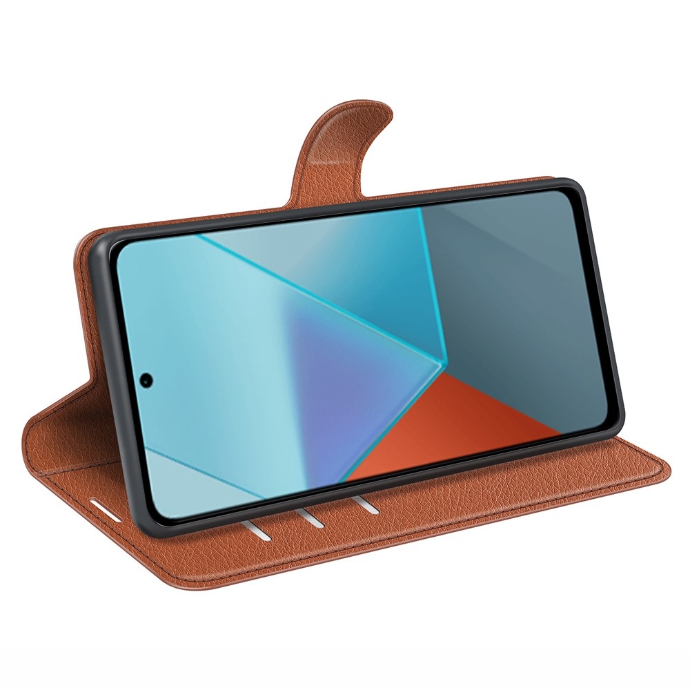 Litchi könyv tok Xiaomi Redmi Note 13 Pro 5G/Poco X6 5G - barna színben