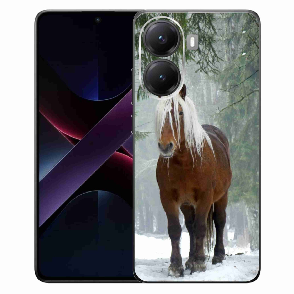 Gél borítás mmCase a Xiaomi Poco X7 Pro 5G számára - ló az erdőben