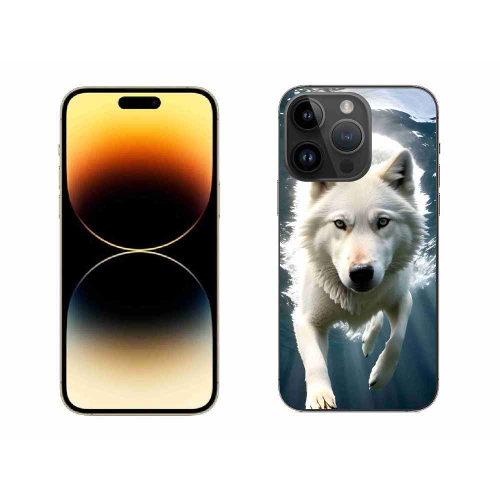 Gél védőburkolat mmCase iPhone 14 Pro Max készülékhez - fehér farkas
