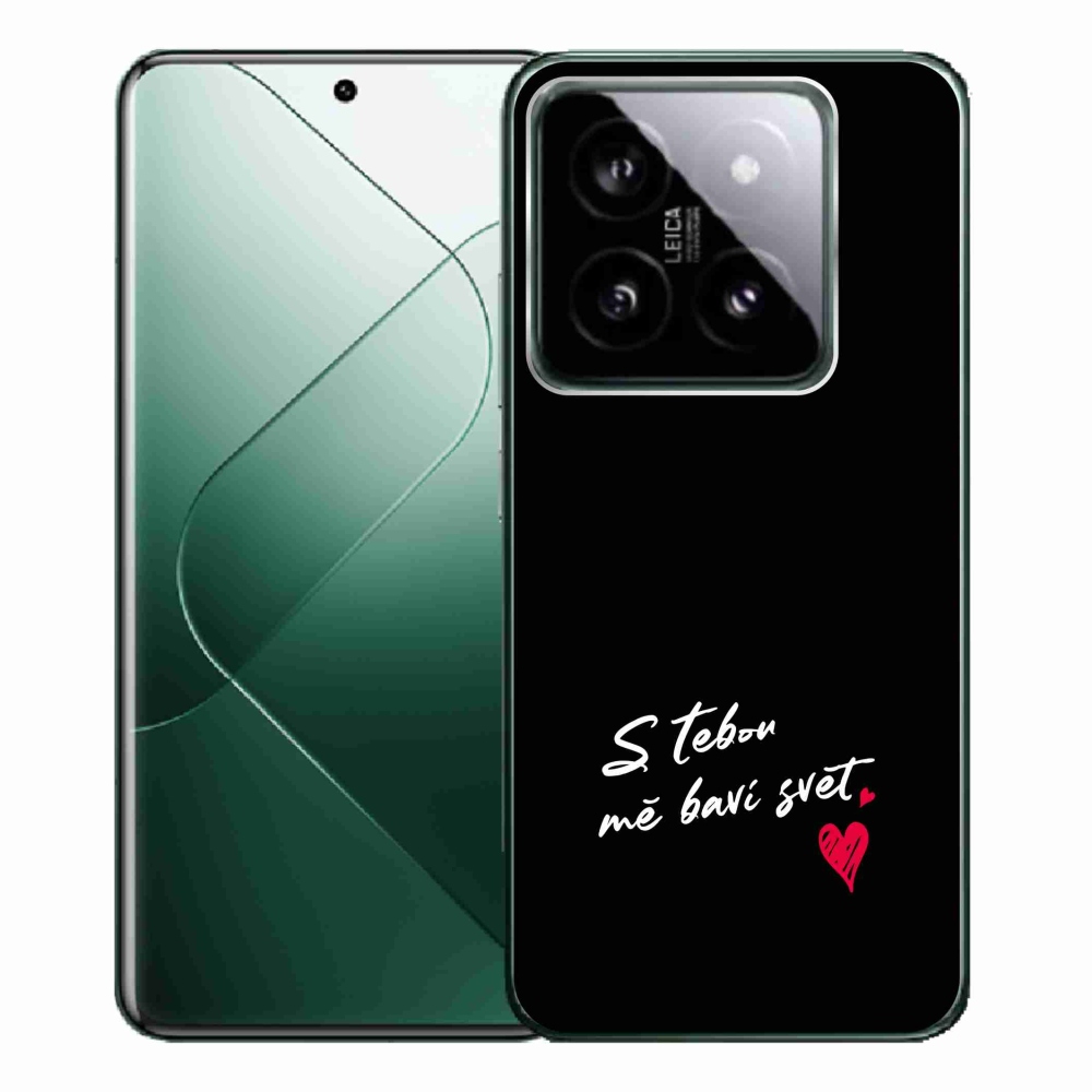 Gél borító mmCase a Xiaomi 14 Pro-hoz - szerelmes szöveg 1 fekete háttér