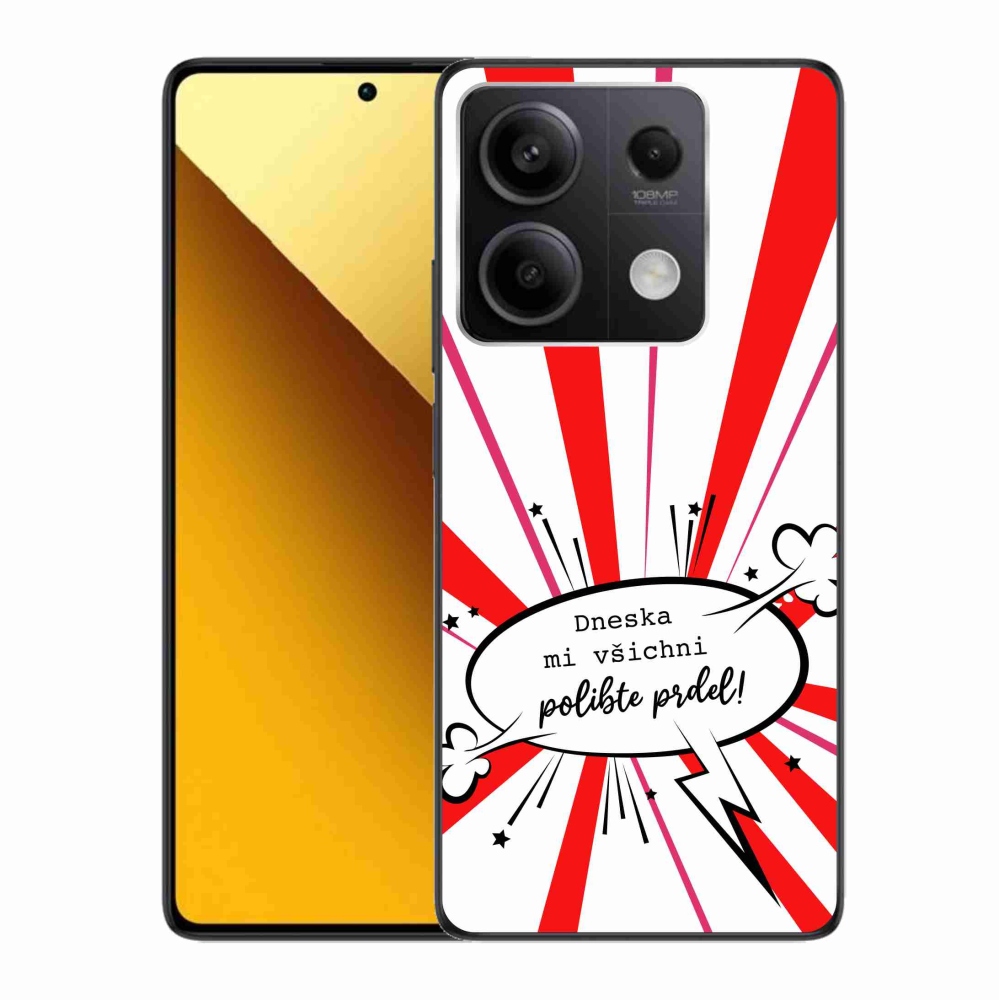 Gél borító mmCase a Xiaomi Redmi Note 13 5G-hez - vicces szöveg 15 fehér háttérrel