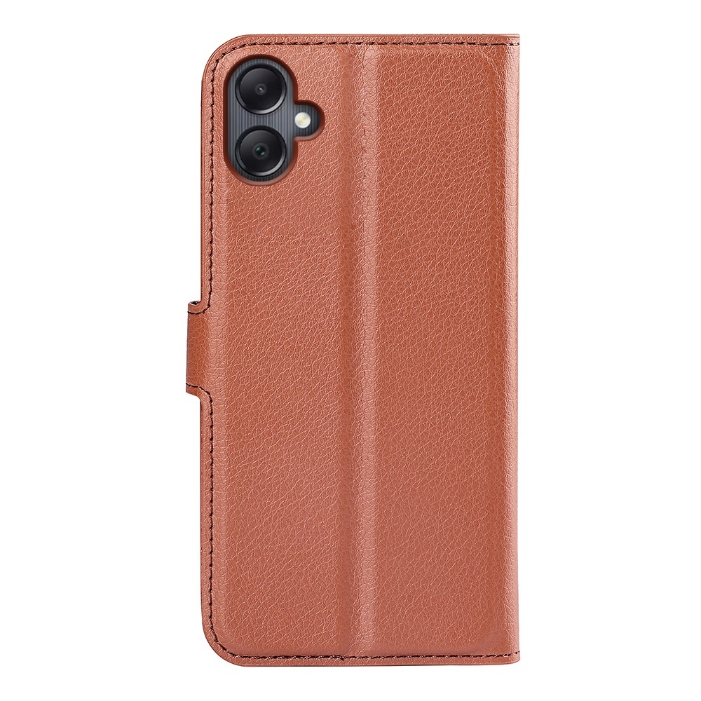 Litchi könyv tok Samsung Galaxy A06 4G-hez - barna