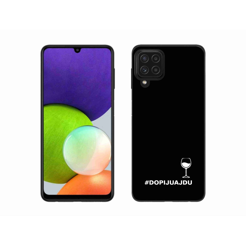 Gél borítás mmCase Samsung Galaxy A22 4G - bor motívum fekete háttérrel