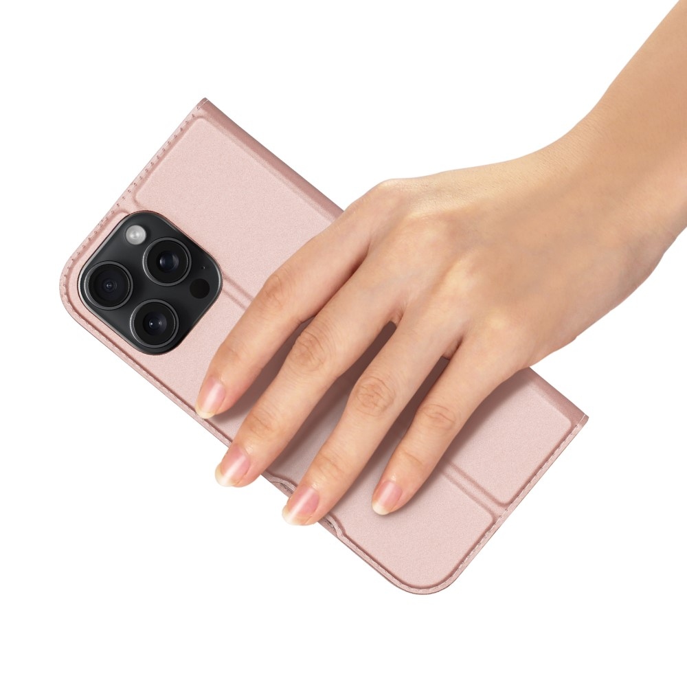 DUX könyvtáska iPhone 16 Pro Max készülékhez - rózsaarany