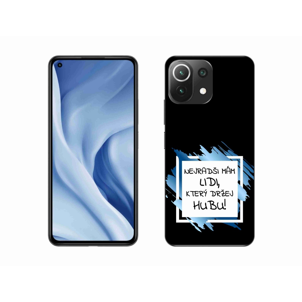 Gél borító mmCase a Xiaomi Mi 11 Lite 4G/5G-hez - vicces szöveg 7 fekete és fehér háttérrel