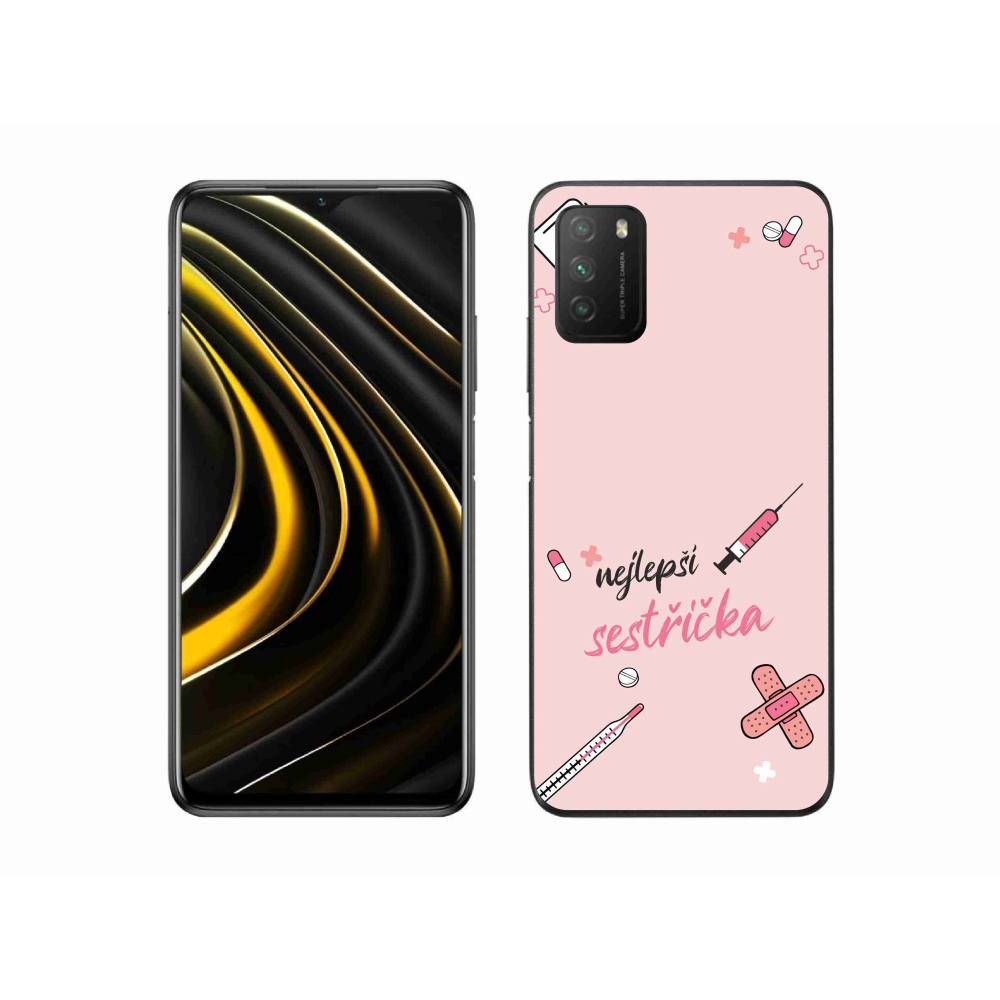 Gél borító mmCase a Xiaomi Poco M3-on - a legjobb kishúg rózsaszín háttérrel