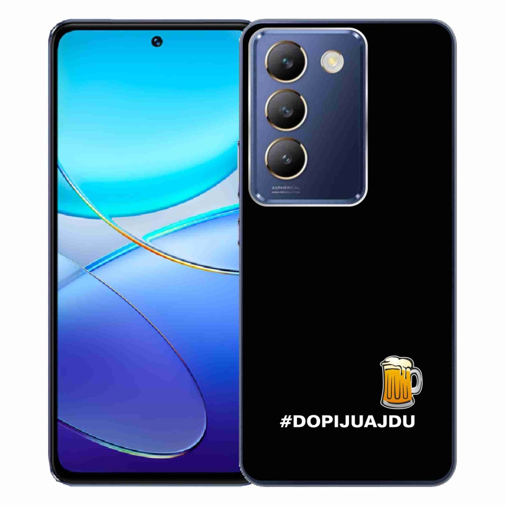 Gél borító mmCase a Vivo V40 SE 4G/5G - sör motívum 1 fekete háttérrel