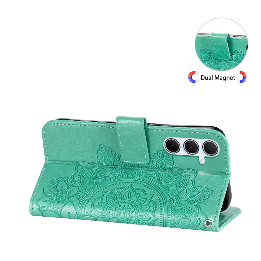 Mandala könyvtáska Samsung Galaxy A36 5G - teal színben