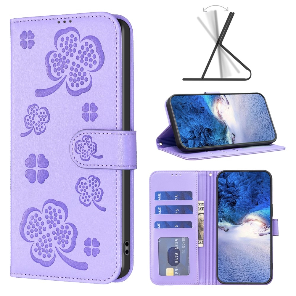 Clover könyvtáska Honor Magic 6 Lite 5G készülékhez - lila