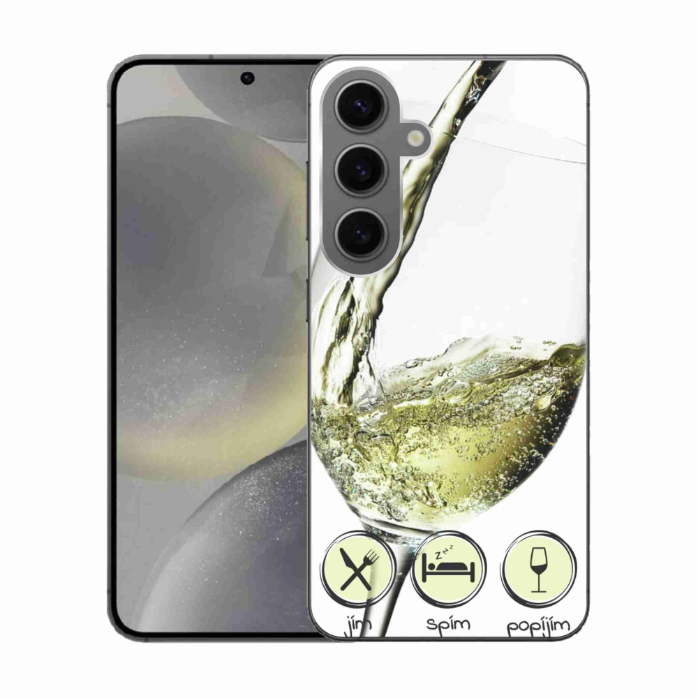 Gél tok mmCase Samsung Galaxy S24 készülékhez - borospohár fehér