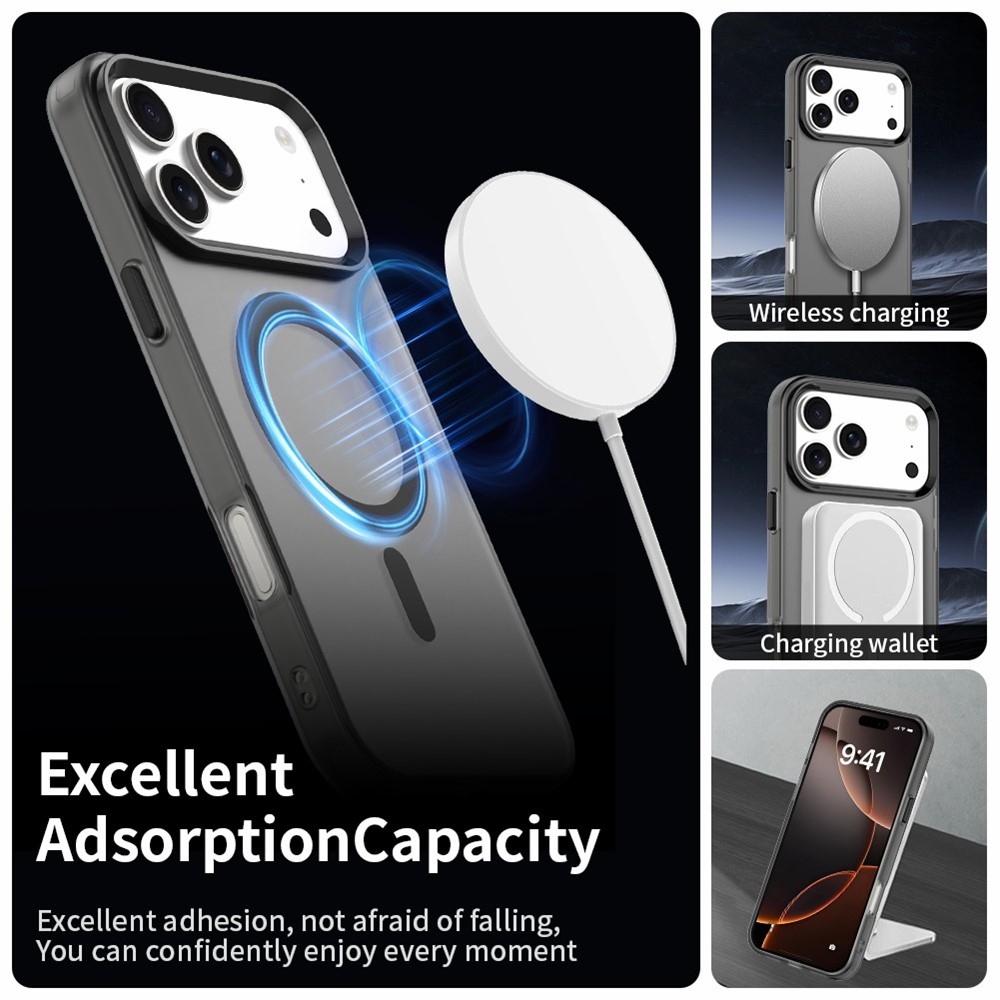 Candy zselés tok MagSafe-val iPhone 17 Pro készülékhez - fekete