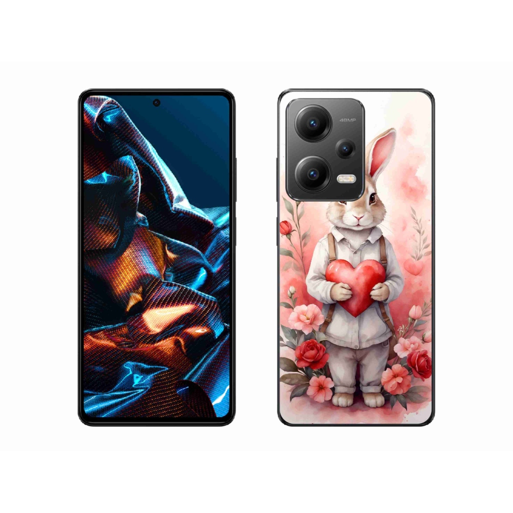 Gél borítás mmCase a Xiaomi Redmi Note 12 Pro 5G-hez - nyúl szívvel