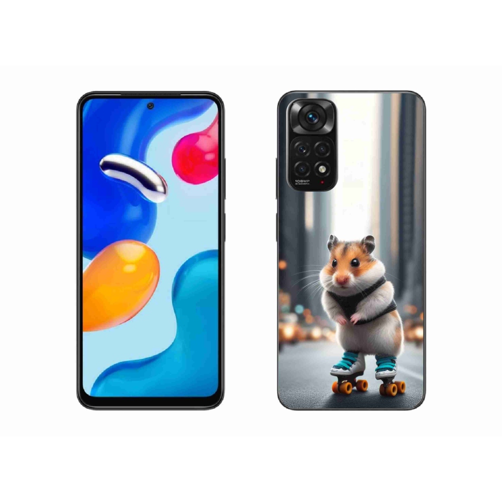 Gél borítás mmCase a Xiaomi Redmi Note 11 4G-hez - hörcsög a korcsolyán