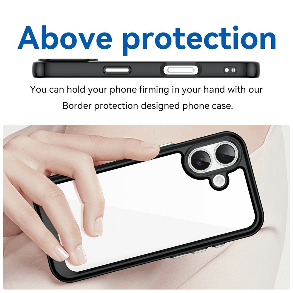 Gél tok fix hátlappal iPhone 17 készülékhez - fekete
