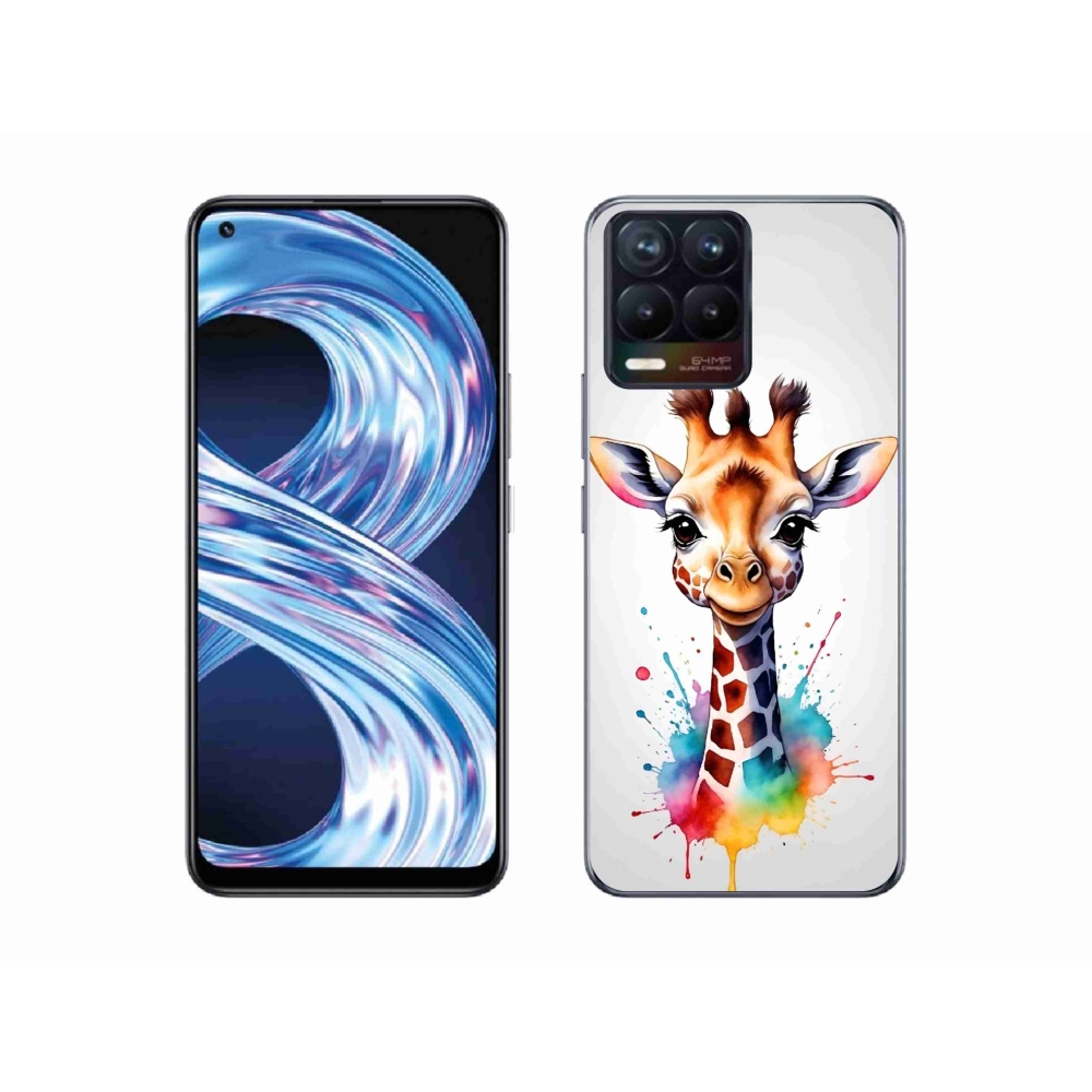 Zselés borítás mmCase a Realme 8 4G készülékhez - zsiráf 1