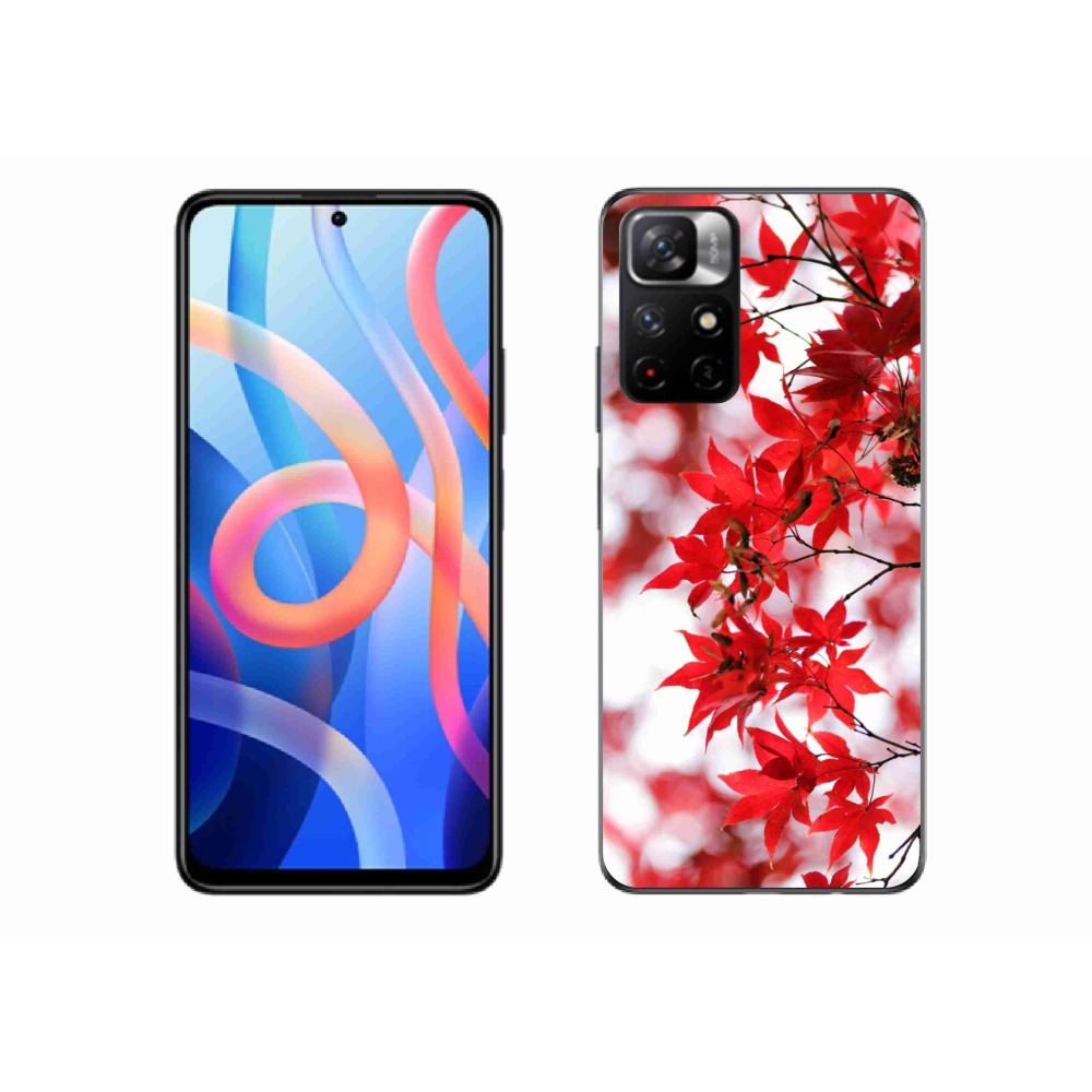 Gél borítás mmCase a Xiaomi Redmi Note 11S 5G-hez - piros levelek