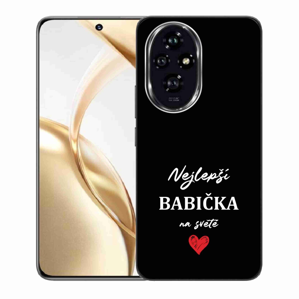 Gél borítás mmCase a Honor 200 5G számára - Best Grandma 1 fekete háttérrel