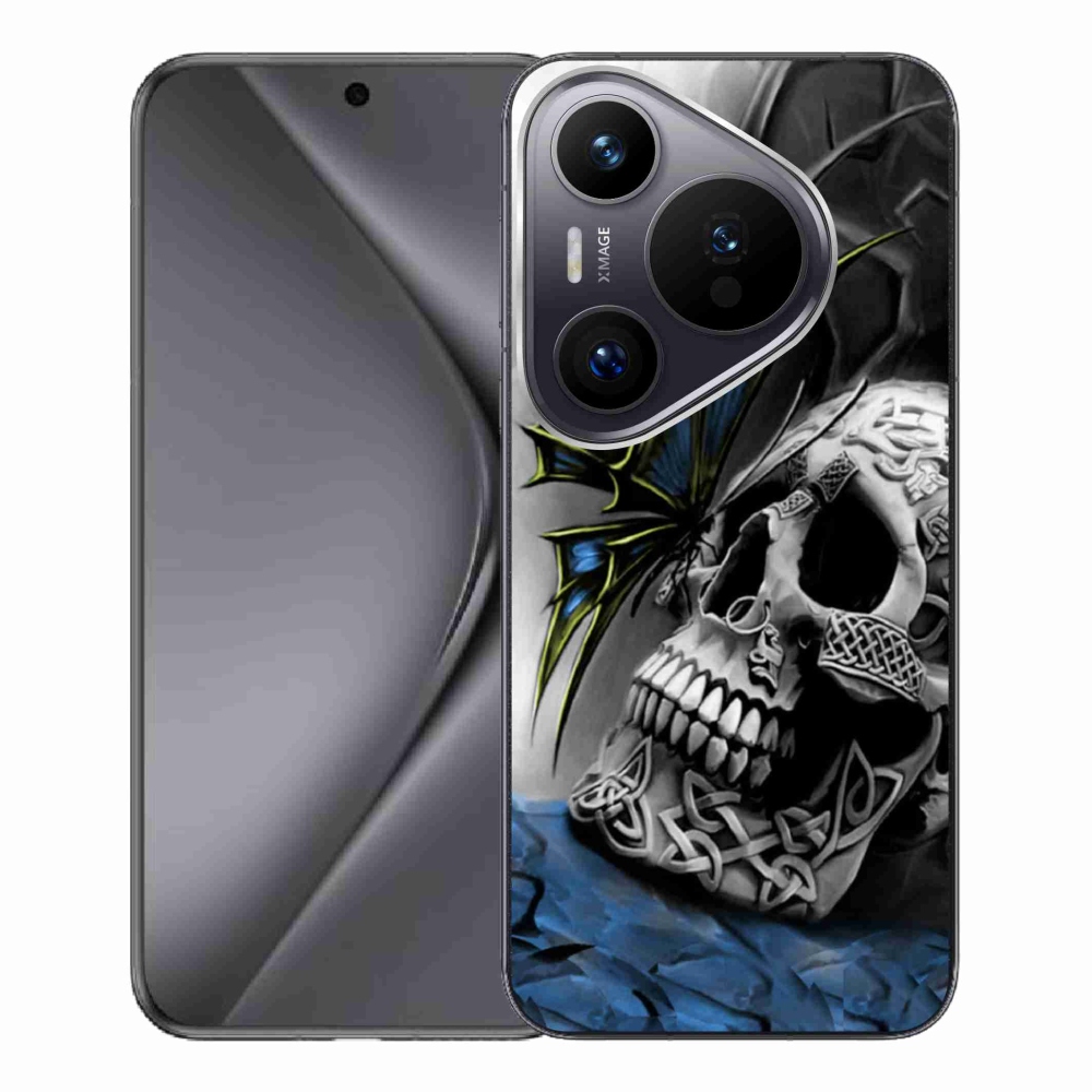 Gél borítás mmCase a Huawei Pura 70 Pro számára - pillangó és koponya