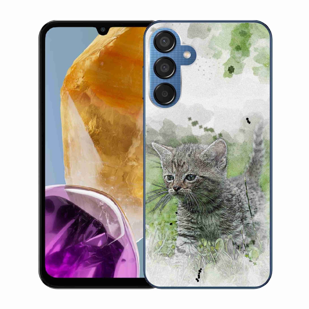 Gél borító mmCase Samsung Galaxy M15 5G - aranyos cica 1