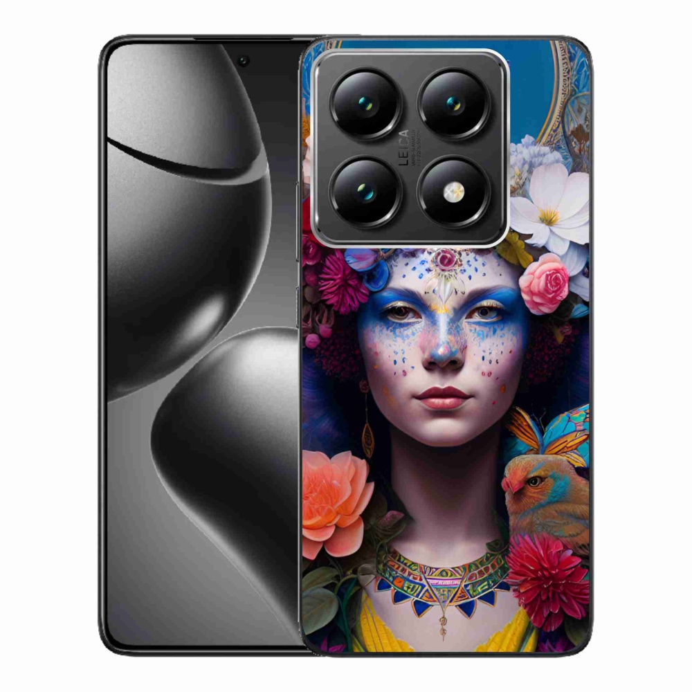 Gél borító mmCase a Xiaomi 14T Pro számára - nő virágokkal
