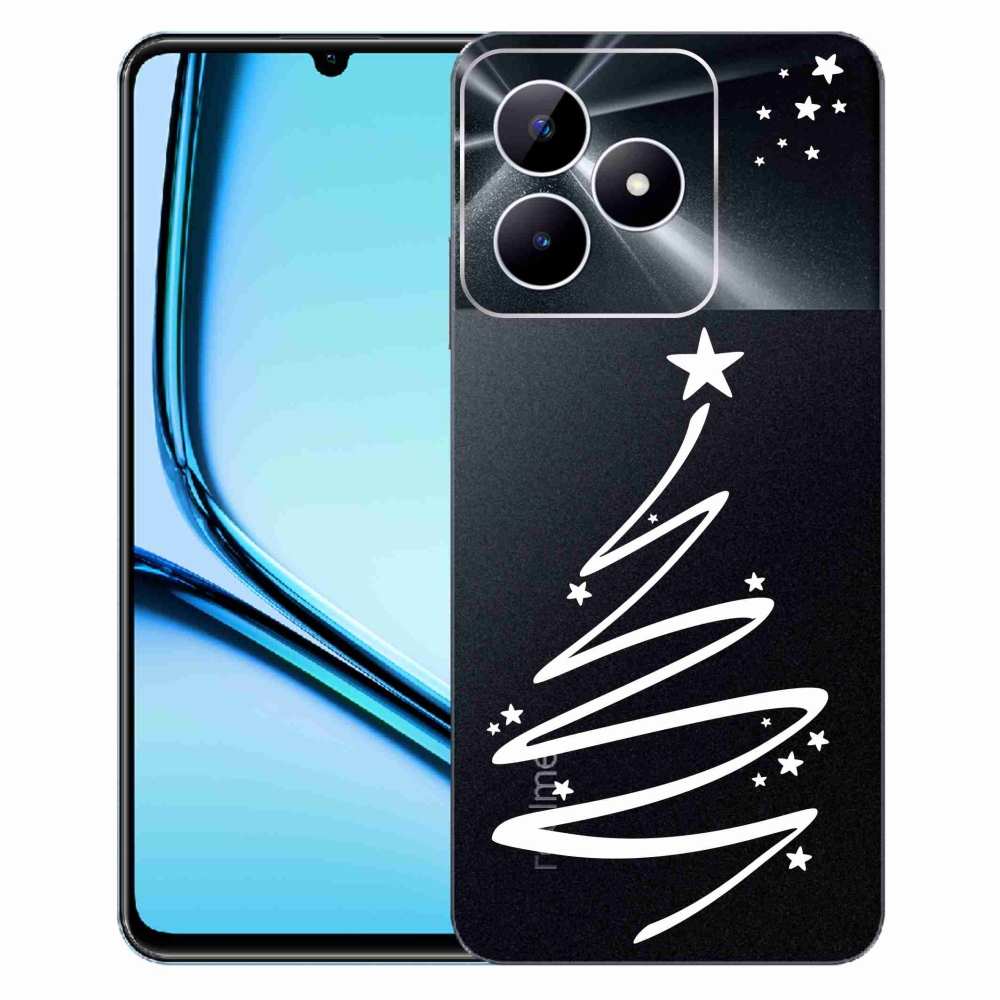 Zselés borító mmCase a Realme Note 50 készülékhez - fehér fa átlátszó háttéren