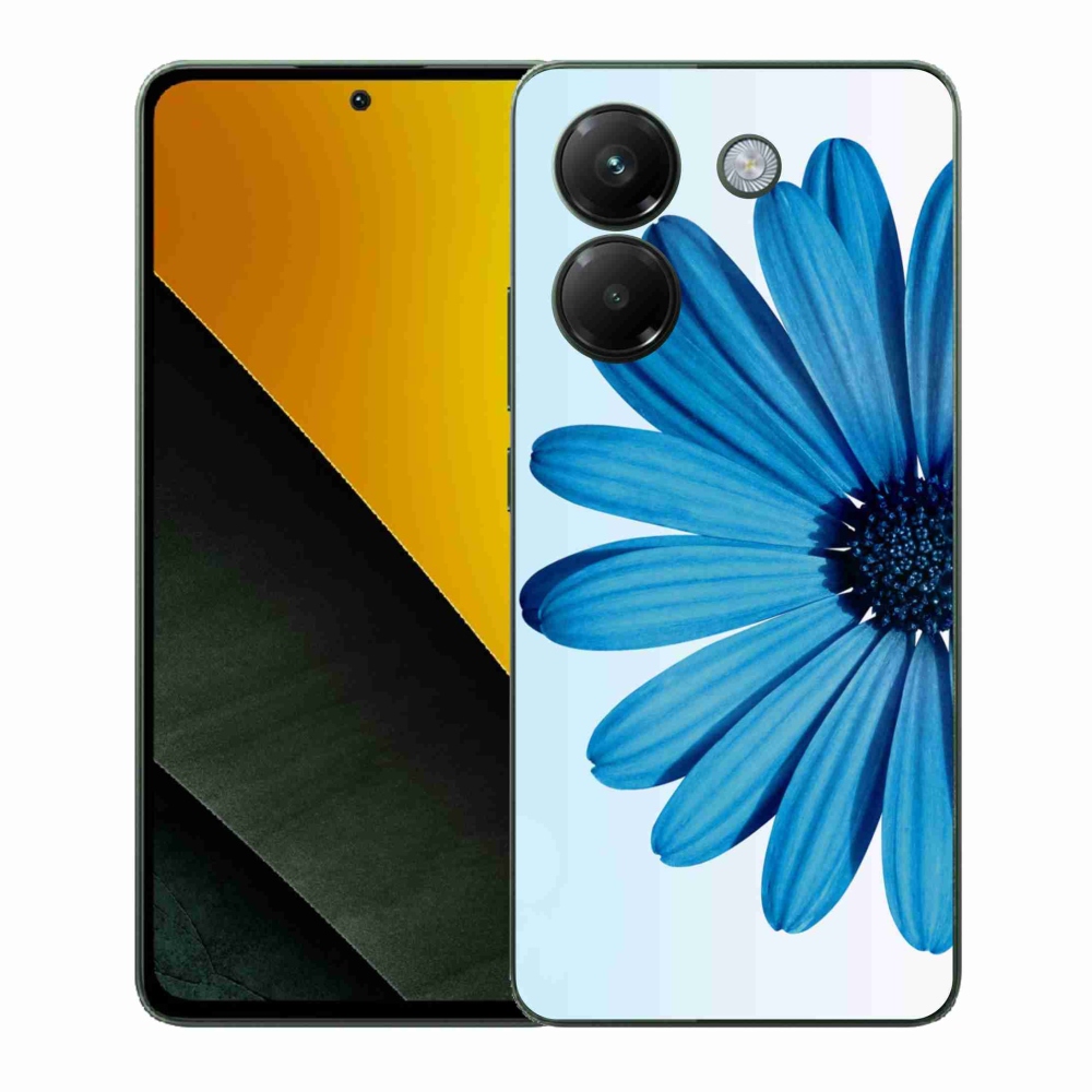 Zselés borítás mmCase a Xiaomi Poco M7 Pro 5G-hez - kék margaréta
