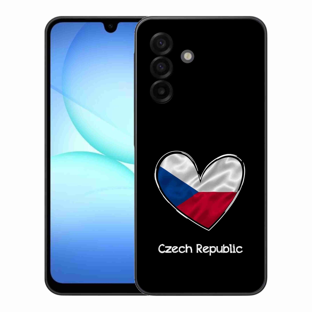 Gél védőhuzat mmCase Samsung Galaxy A17 4G/5G - zászlós szív fekete háttérrel