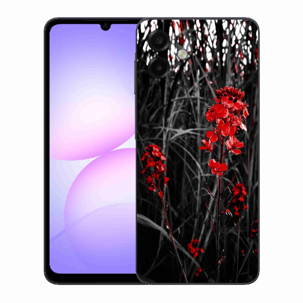 Gél borítás mmCase Samsung Galaxy A07 4G - piros növényhez
