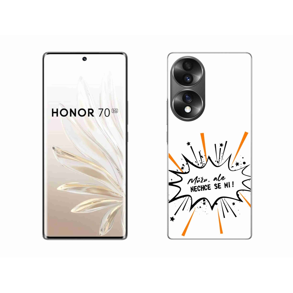 Gél borító mmCase a Honor 70 készülékhez - vicces szöveg 11 fehér háttér