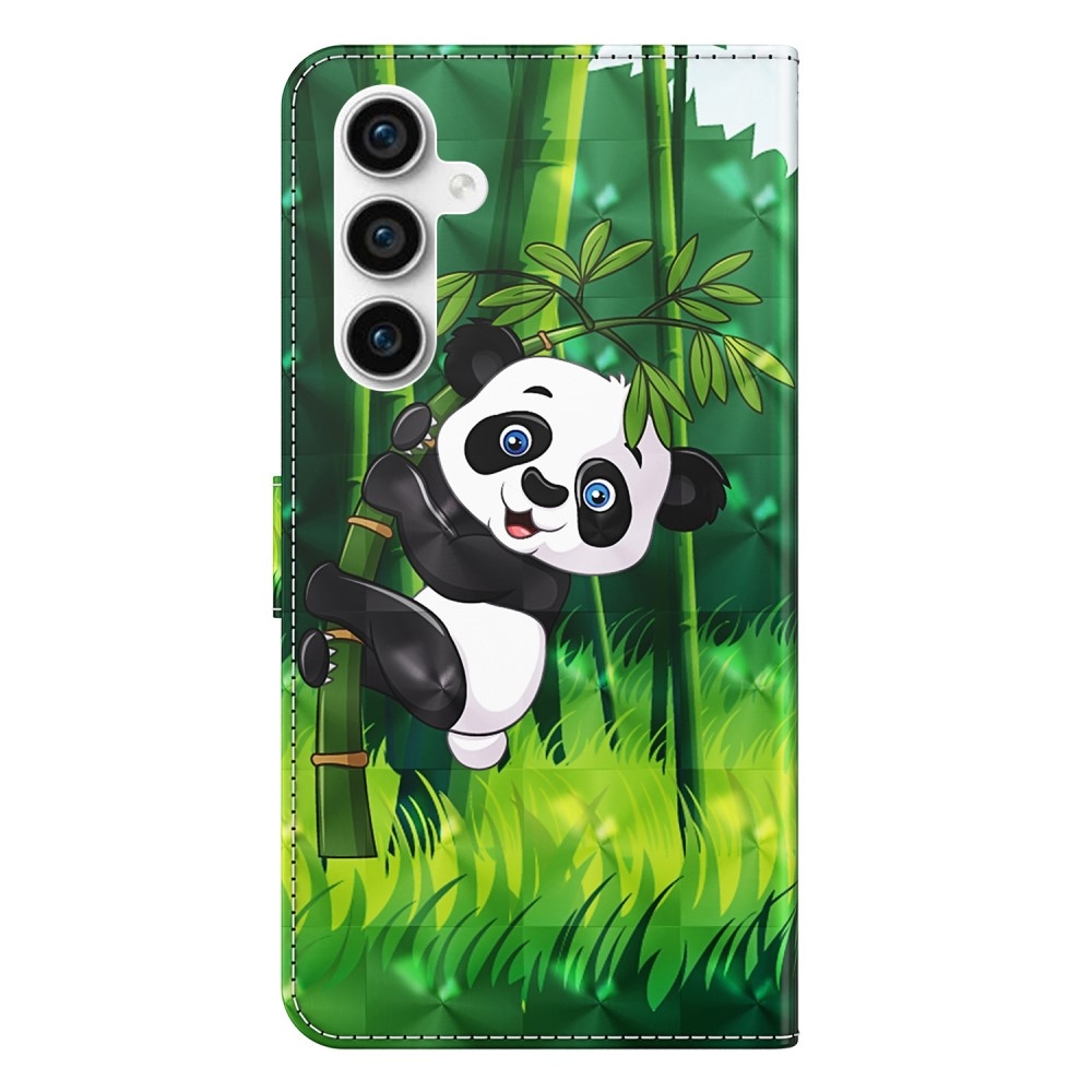 Nyomtatott könyv tok Samsung Galaxy S23 FE készülékhez - panda bambuszon