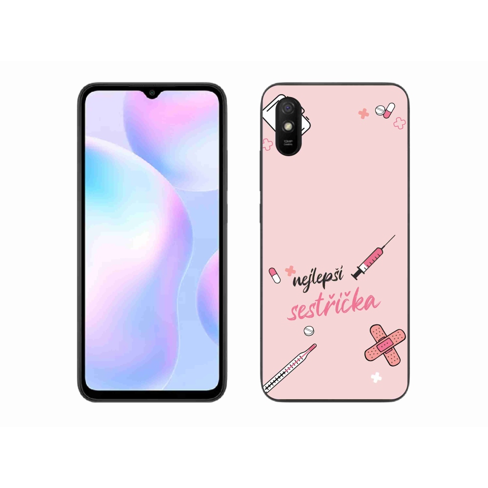 Gél borító mmCase a Xiaomi Redmi 9AT - legjobb kishúg rózsaszín háttérrel