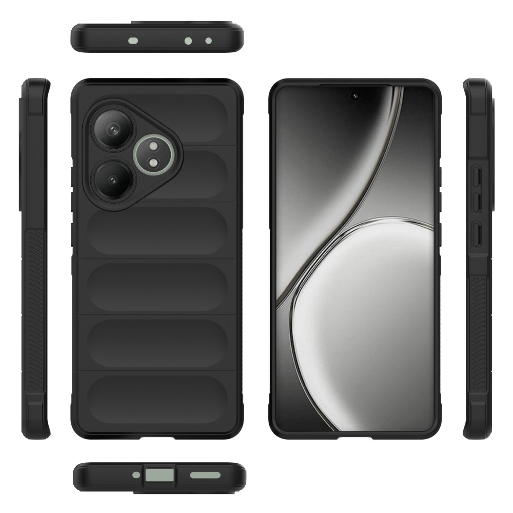 Rugg tartós zselés tok a Realme GT 6 5G/ GT 6T 5G számára - fekete