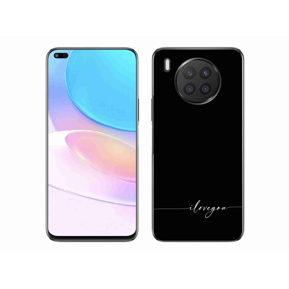 Gél borító mmCase a Huawei Nova 8i készülékhez - Szeretlek fekete háttérrel