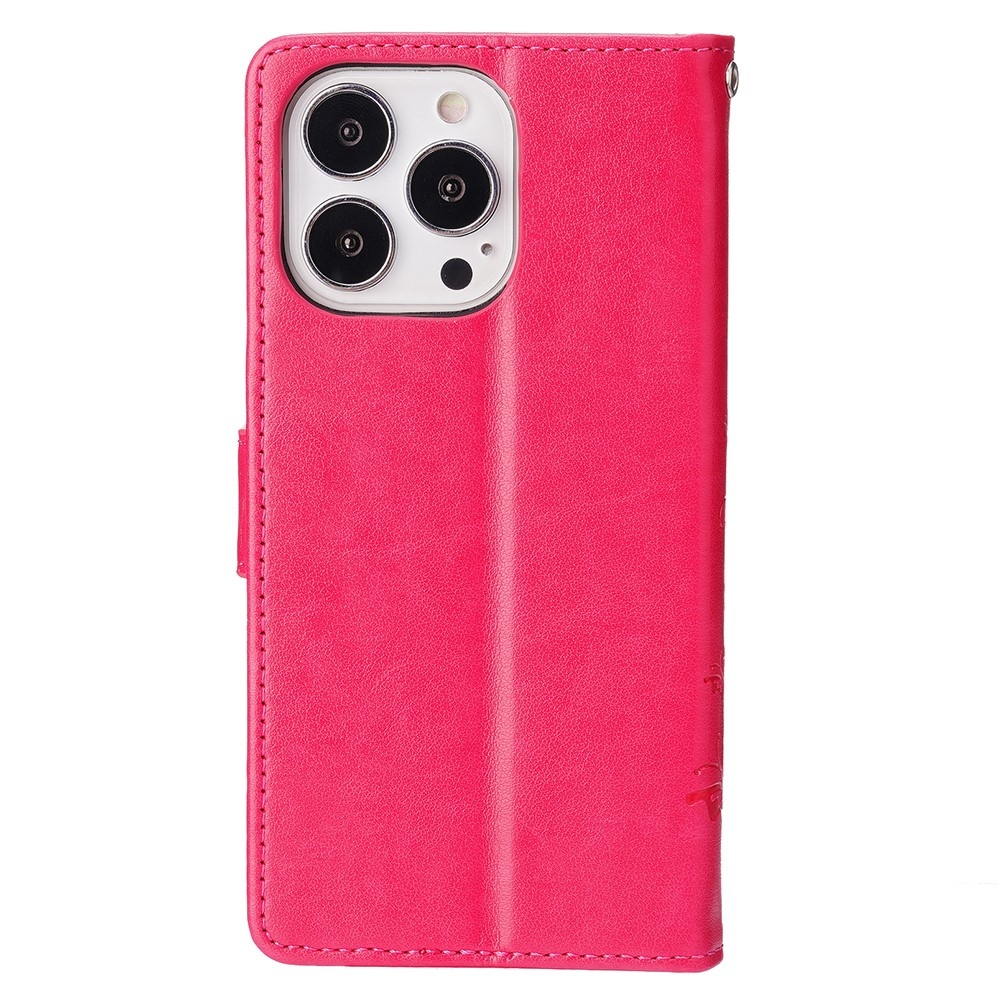 Virágok könyvtáska iPhone 15 Pro készülékhez - piros