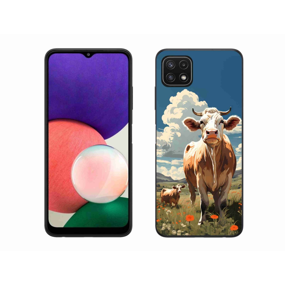 Zselés borítás mmCase Samsung Galaxy A22 5G - tehenek a réten