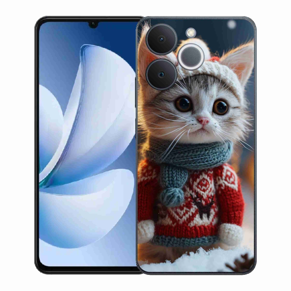 Gél borítás mmCase a Realme Note 70T-hez - cica pulóverben
