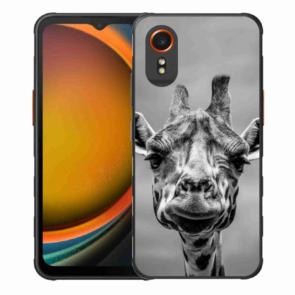 Zselés borítás mmCase Samsung Galaxy Xcover 7 készülékhez - fekete-fehér zsiráf