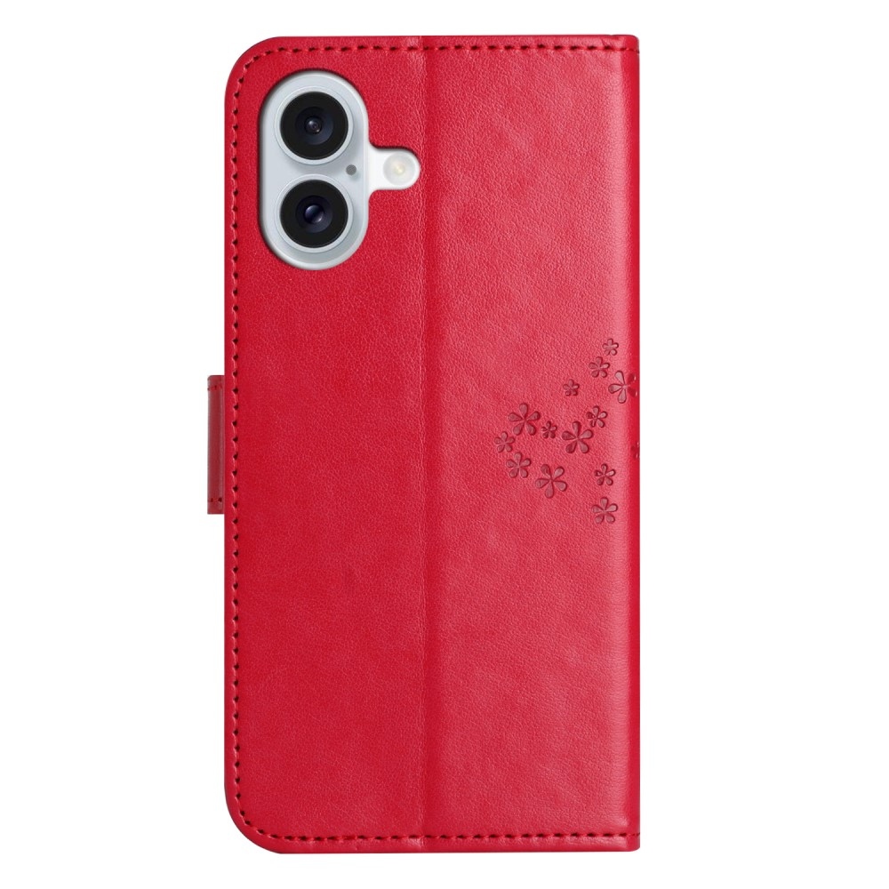 Fa könyv tok iPhone 16-hoz - piros
