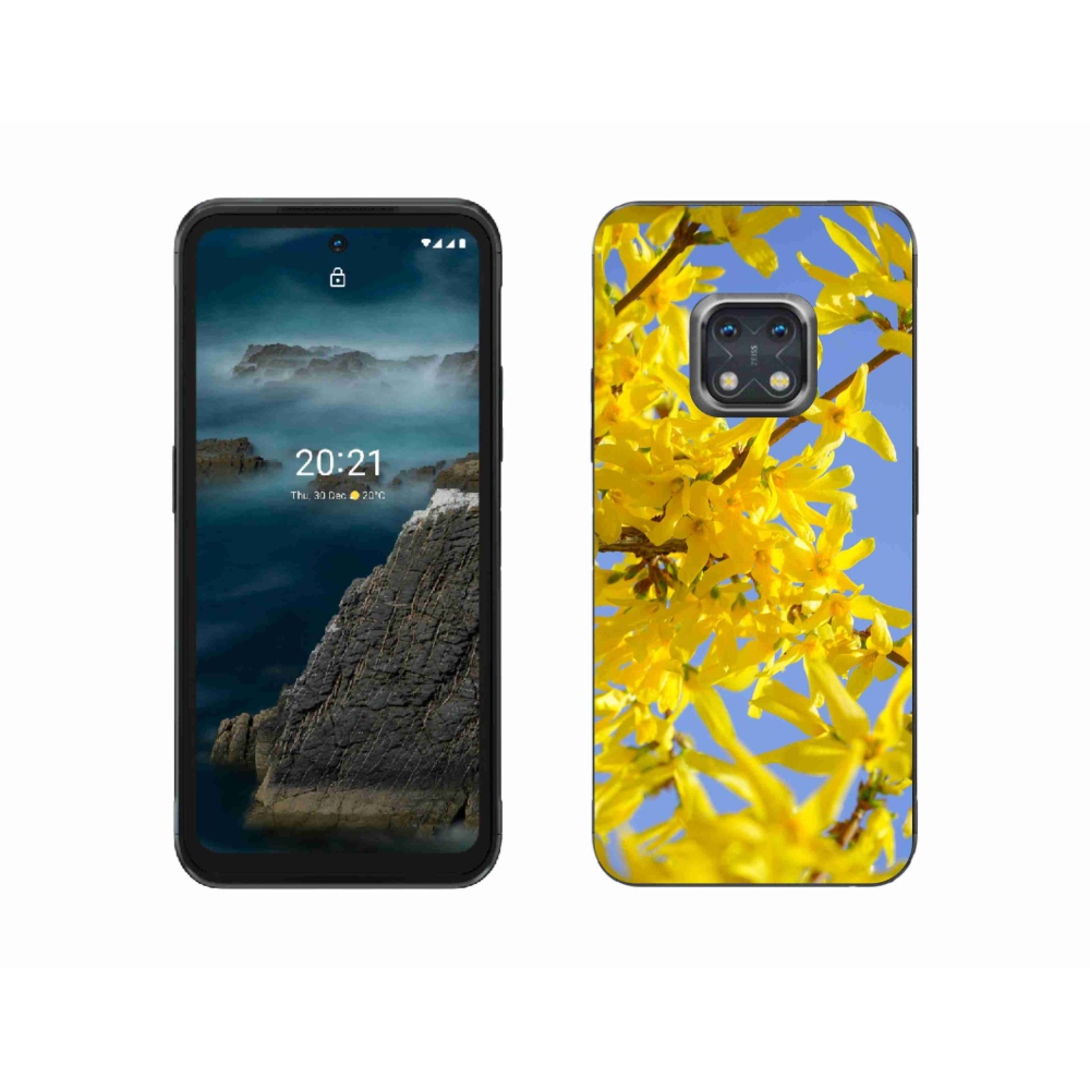Zselés borítás mmCase a Nokia XR20 készülékhez - sárga virágok