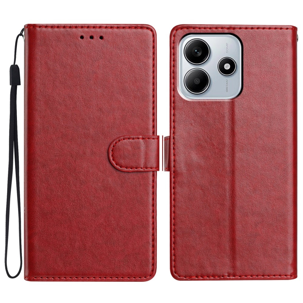 Vérrögök könyv tok a Xiaomi Redmi Note 14 5G-hez - piros