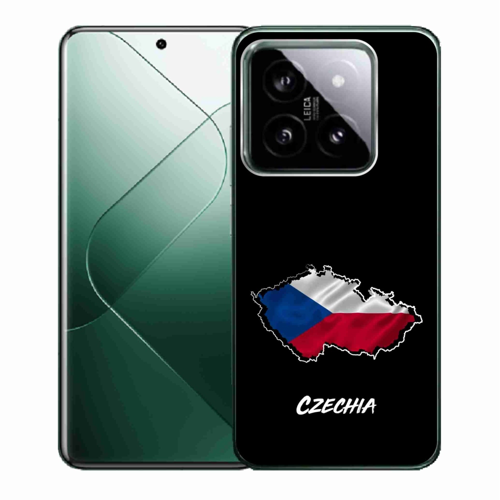 Gél borító mmCase a Xiaomi 14 - Csehország fekete háttérrel