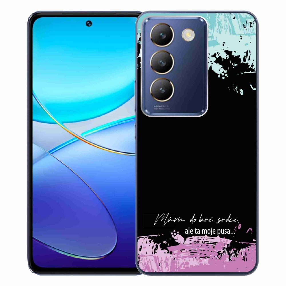 Gél borító mmCase a Vivo V40 SE 4G/5G készülékhez - vicces szöveg 3 fekete háttérrel