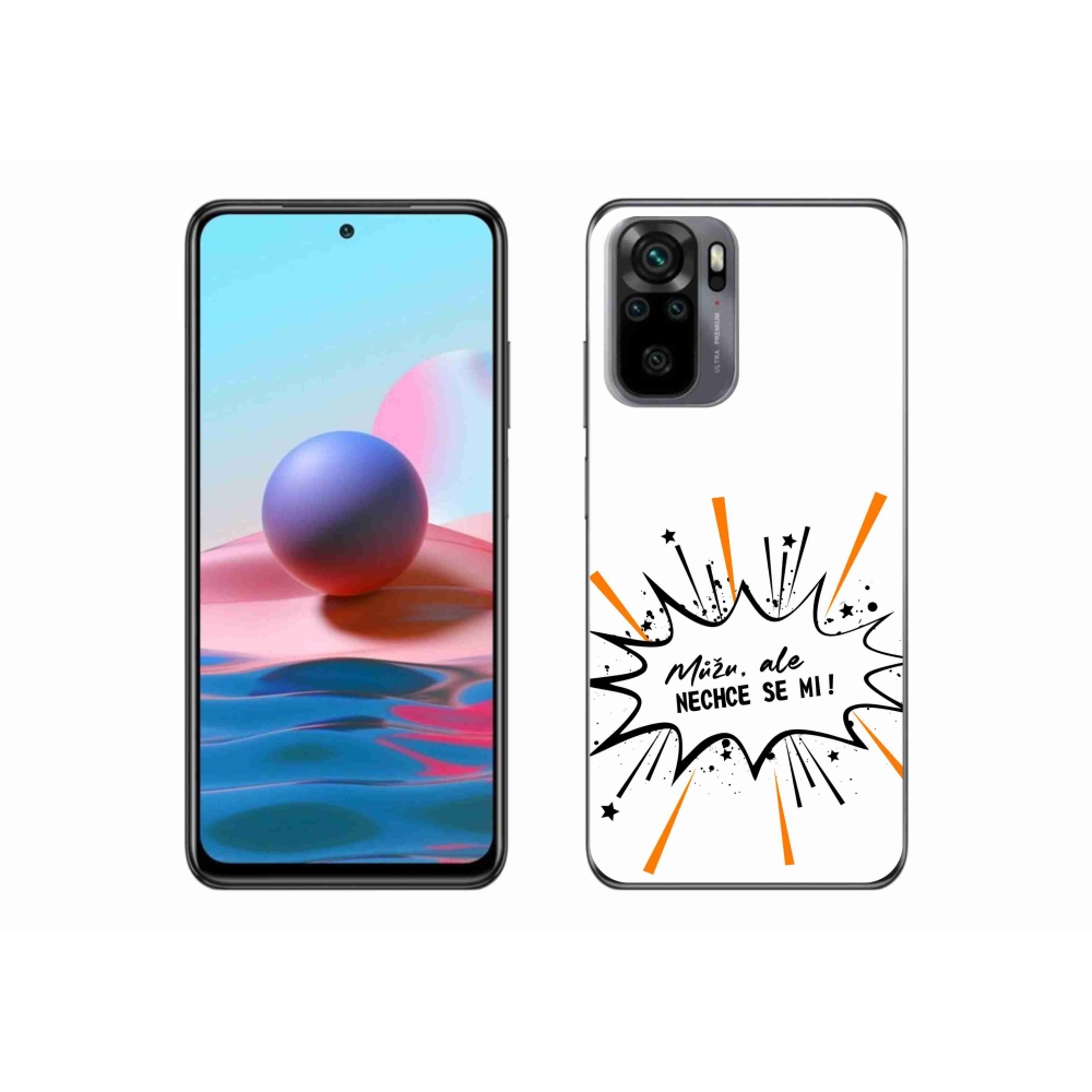 Gél borító mmCase a Xiaomi Redmi Note 10S-hez - vicces szöveg 11 fehér háttérrel