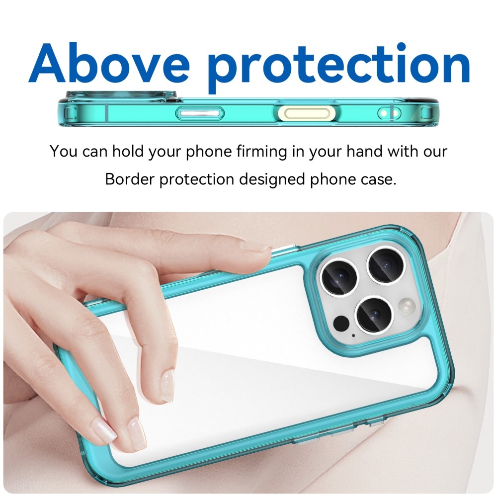 Gél tok fix hátlappal iPhone 16 Pro készülékhez - világoskék