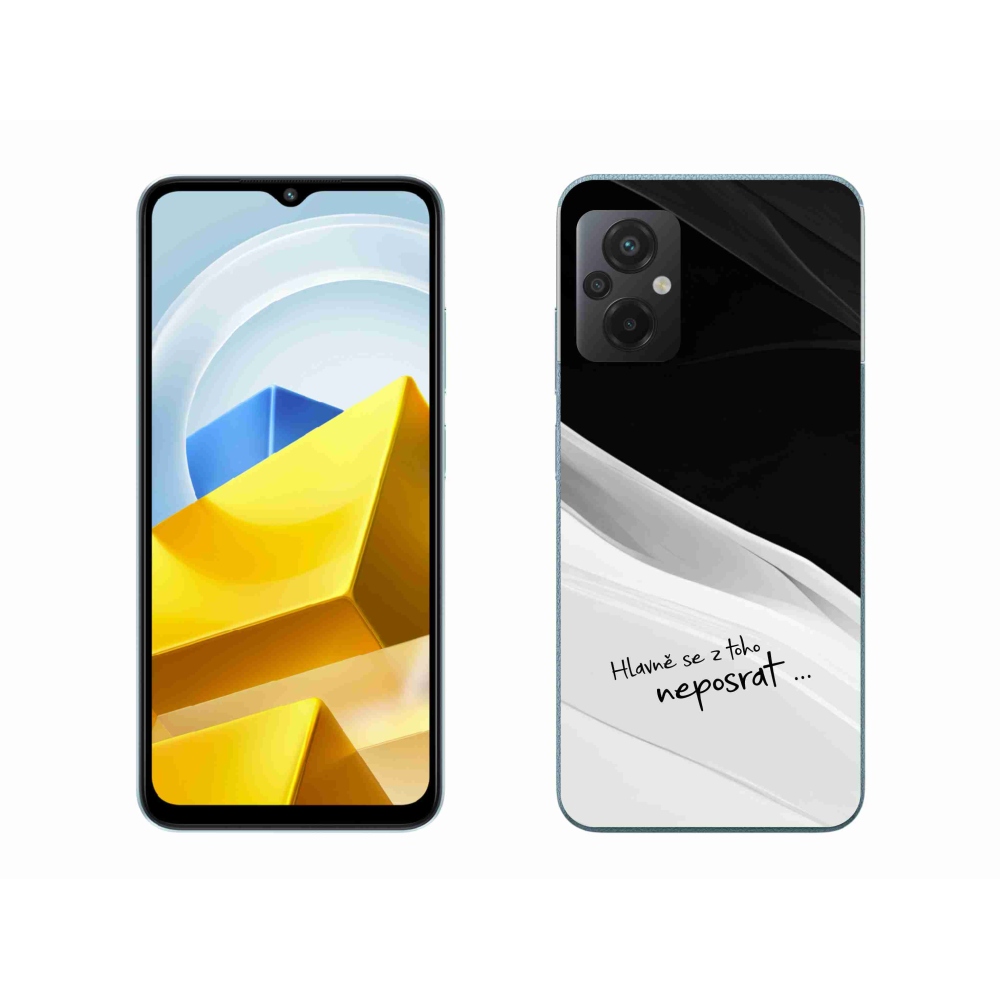 Gél borító mmCase a Xiaomi Poco M5 4G-hez - vicces szöveg 13 fehér és fekete háttérrel