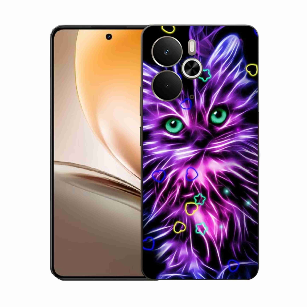 Gél borító mmCase a Realme 14 5G készülékhez - absztrakt macska