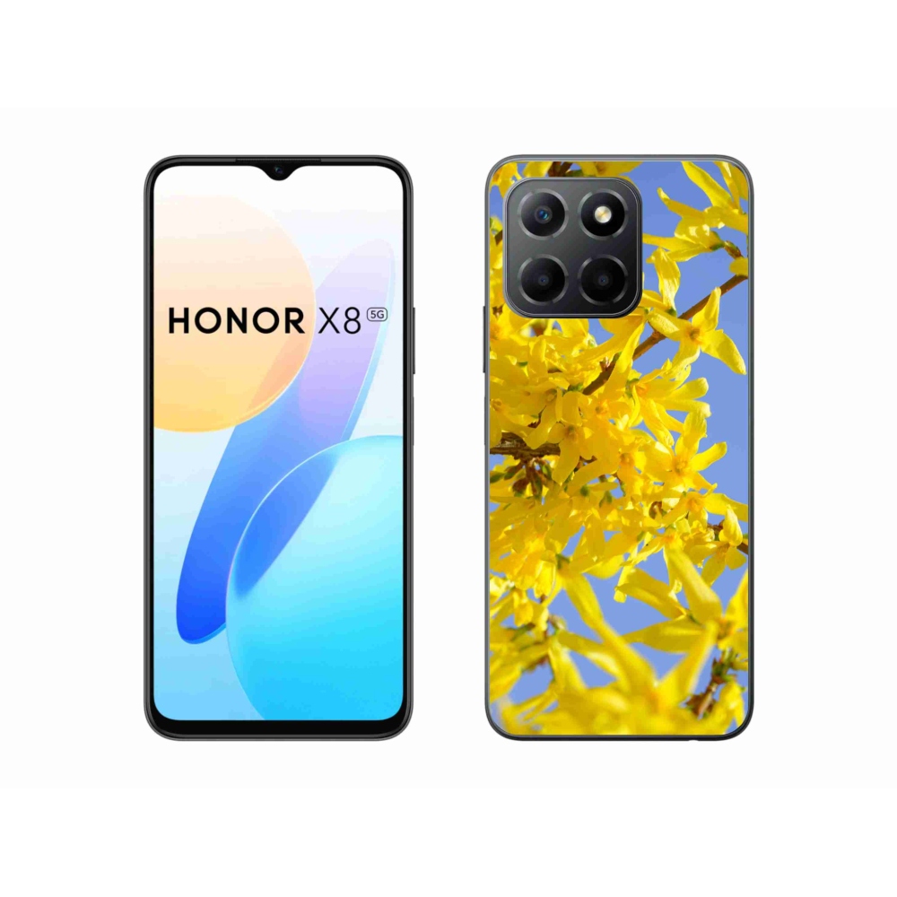Zselés borítás mmCase a Honor X8 5G készülékhez - sárga virágok