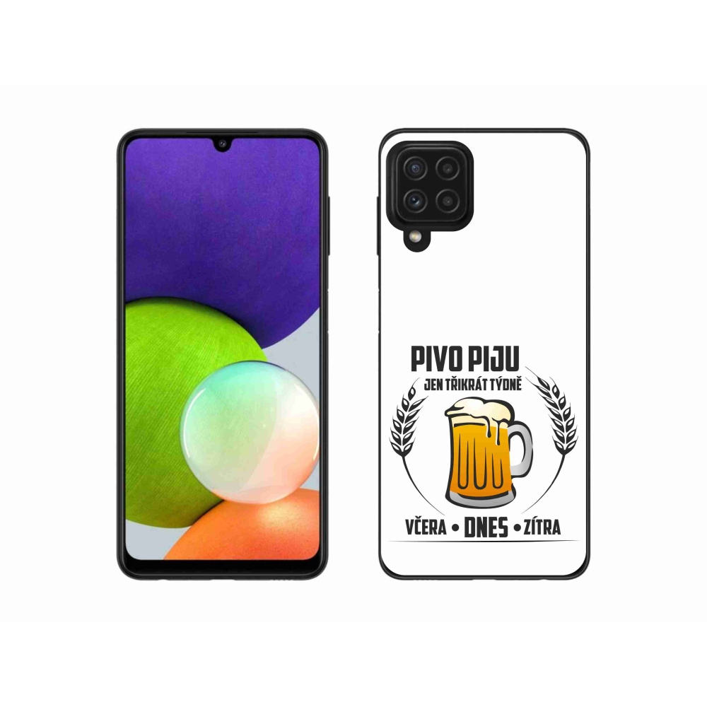 Gél borítás mmCase Samsung Galaxy A22 4G - sör motívum fehér háttérrel