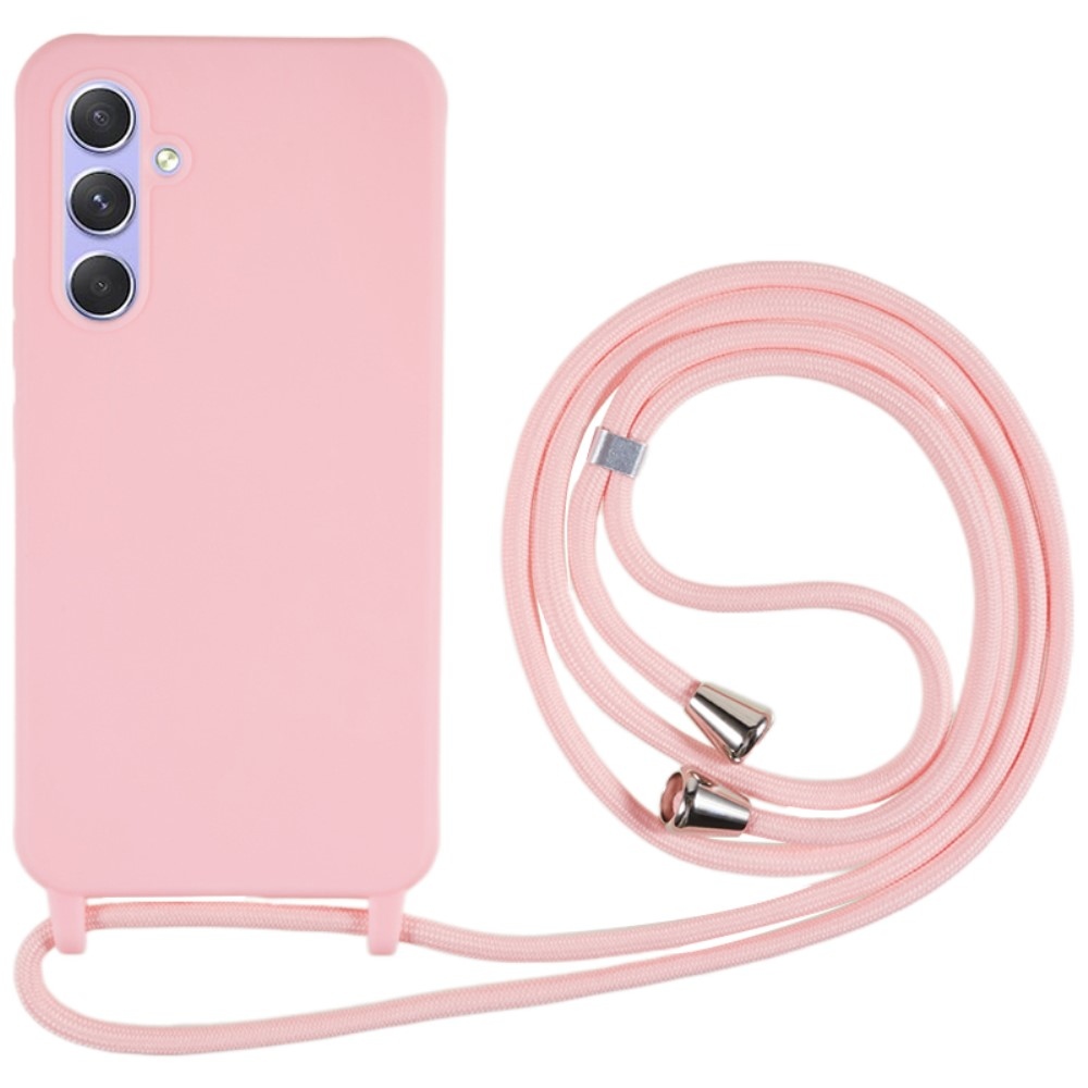 Zsinórral ellátott zselés tok Samsung Galaxy A36 5G-hez - rózsaszínű